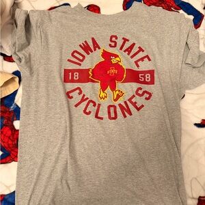 Fruit of the Loom Grey Tee with Red & Gold Graphics